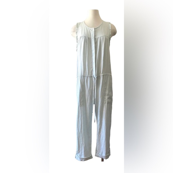 On The Road Pants - One the road romper 💯% linen light mint green in color SIZE L , NWOT .